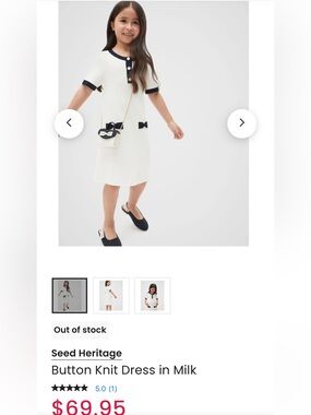 Seed Heritage Girl’s Cream White Knit Dress 10T